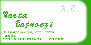 marta bajnoczi business card