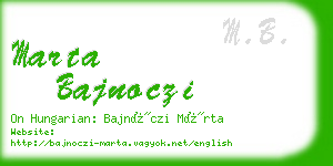 marta bajnoczi business card